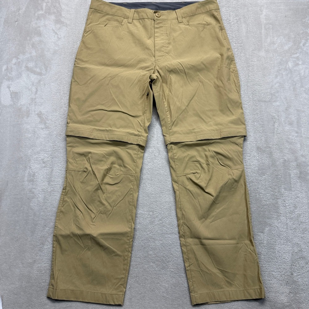 Eddie Bauer Mens 38x30 (38x28) Tan Convertible Performance Tech Zip Off‎ Outdoor